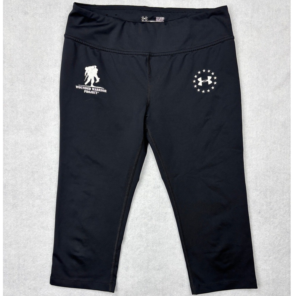 Under Armour Wounded Warrior Project HeatGear Black Cropped Leggings Women Small